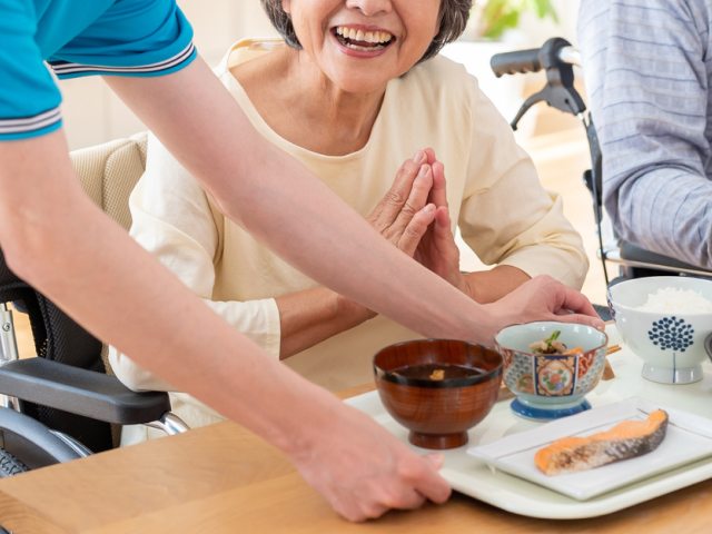 Caregiver smiling